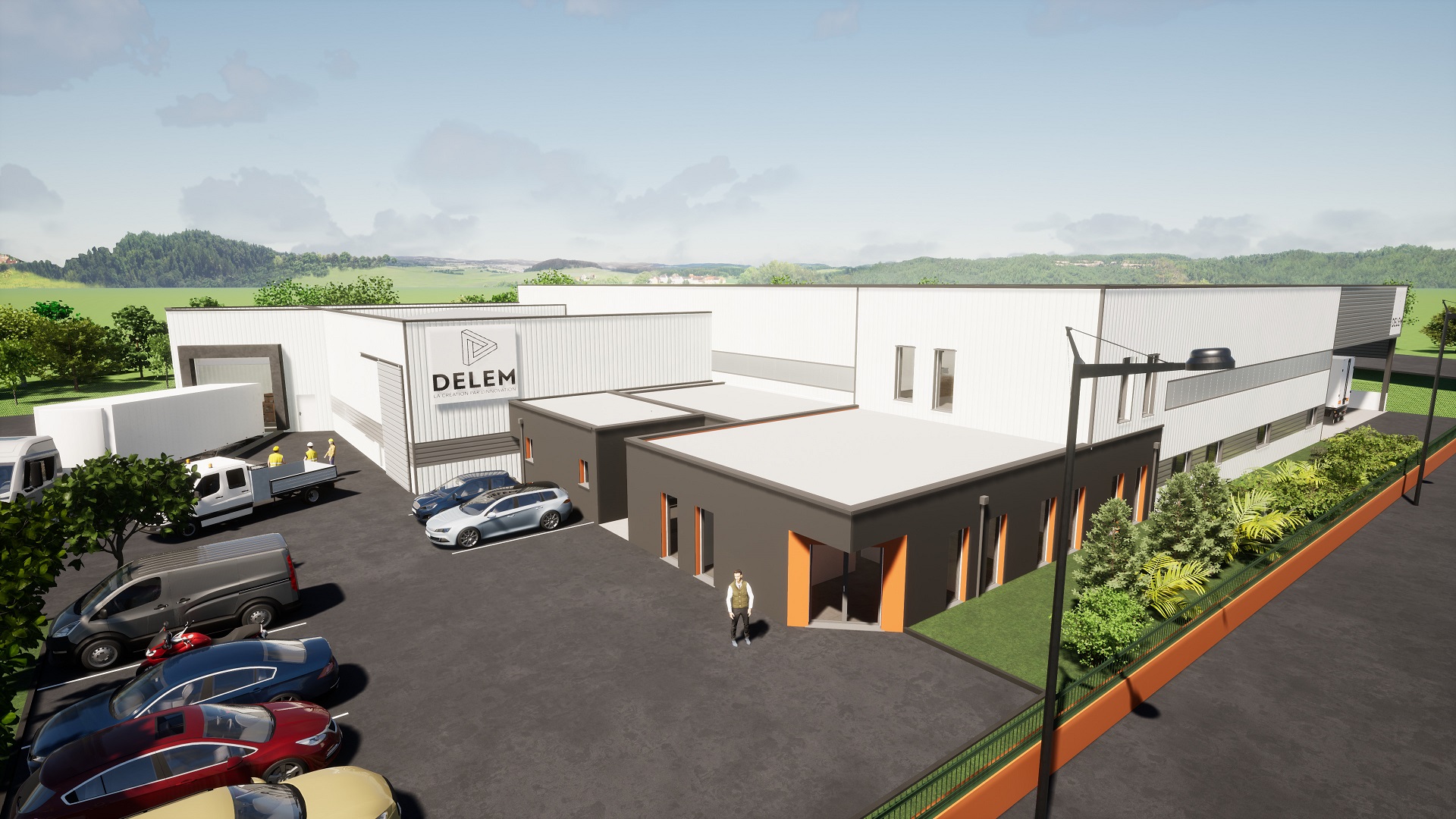 Bâtiment entrée 3D DELEM